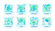 © IMGvisualsCharacters - Laboratory experiments thin line concept vector illustrations set. Scientists 2D cartoon characters for web design. Biology, chemistry, prosthetics, neuroscience and botany creative ideas