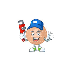 Wall Mural - Mascot design concept of rounded bandage work as smart Plumber