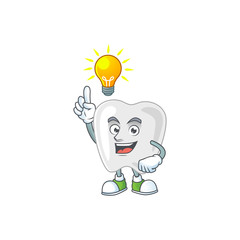 Sticker - A genius teeth mascot character design have an idea