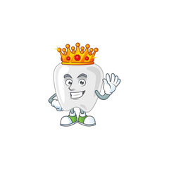 Poster - The Charismatic King of teeth cartoon character design wearing gold crown