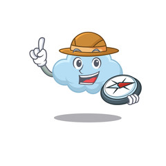 Canvas Print - mascot design concept of blue cloud explorer with a compass