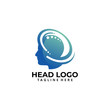 head logo icon vector isolated