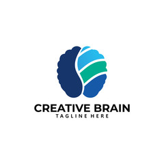 Poster - brain logo icon vector isolated