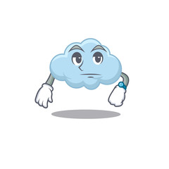 Canvas Print - Mascot design of blue cloud showing waiting gesture