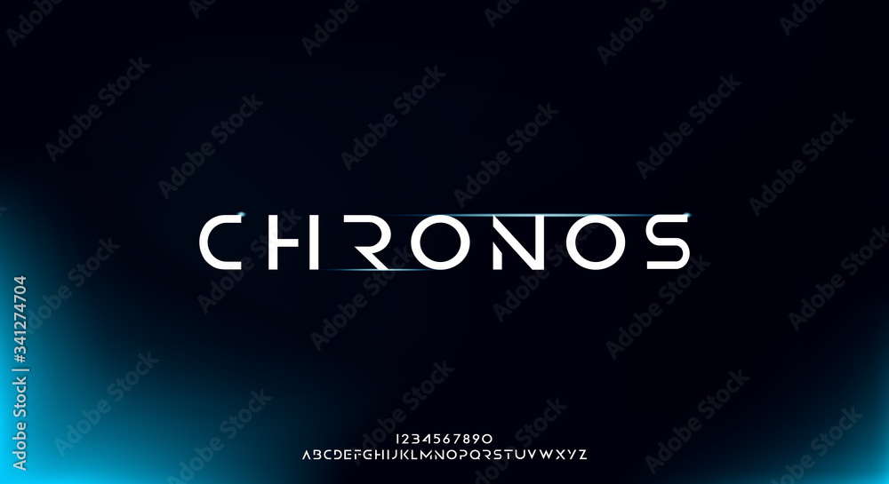 Chronos, an Abstract technology futuristic alphabet font. digital space ...
