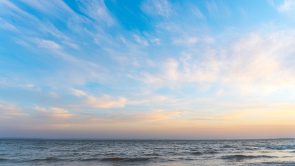 sunset on the sea. view from the shore