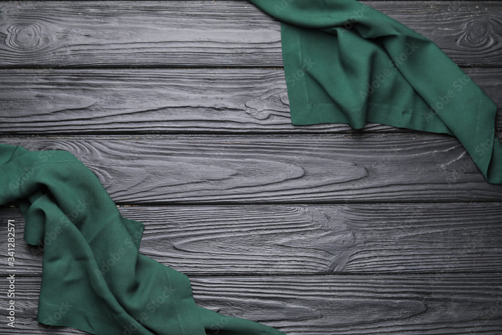Clean napkins on wooden background