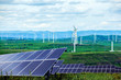 © zhengzaishanchu - Solar photovoltaic panels and wind turbines.