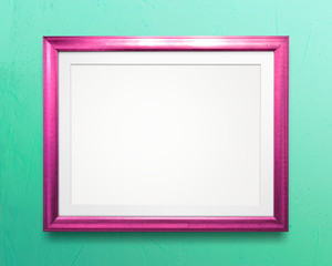 Wall Mural - pink blank frame mockup