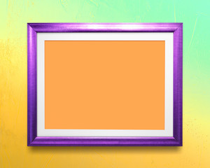 Wall Mural - Purple blank frame mockup