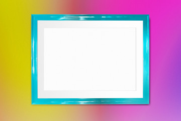 Wall Mural - colorful blank frame mockup