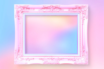 Wall Mural - pink blank frame mockup
