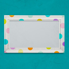 Wall Mural - Polka dot blank frame mockup