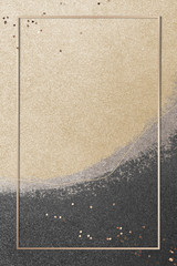 Wall Mural - gold frame on stone texture