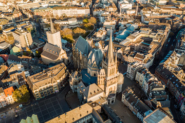 Fototapete - Aachen Germany during spring aerial photo