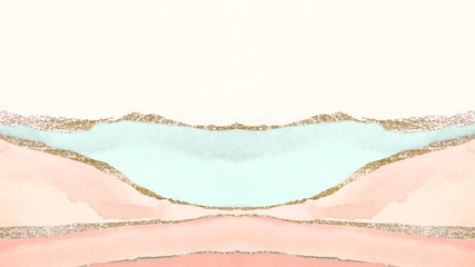 Wall Mural - Watercolor patterned mockup