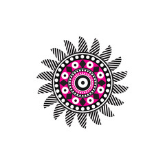 Poster - Aboriginal art dots painting icon logo design