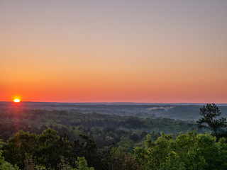 Wall Mural - Sunrise from scenic overlook near Cheaha Mountain State Park in Talladega National Forest in Alabama, USA