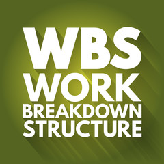 Poster - WBS - Work Breakdown Structure acronym, business concept background