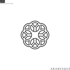 Poster - Abstract flower. Arabesque. Outline style