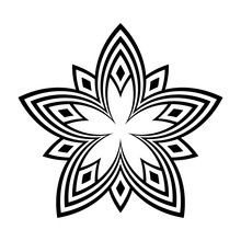 American Symbol Indigenous Ethnic Line Flower Sign