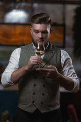  Sommelier guy with a glass