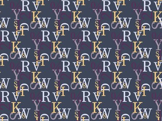 Poster - Bright colors of seamless pattern with  letter and  letters.