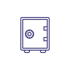 Poster - Money safe line icon. Wealth, secure access, lock. Finance protection concept. Can be used for topics like saving, deposit, banking