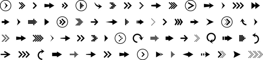 Poster - Arrows set icon. Arrows set vector illustration. Arrow icon. Arrow black colored. vector icon. Arrows vector collection. Vector