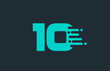 10 ten blue number logo icon with line design for company and business