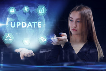 business, technology, internet and network concept. young businessman working on a virtual screen of