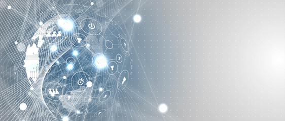Technology data background, idea of global business solution