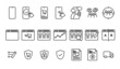 ecommerce set of icon, online shopping icon, seo and business icon, UI, user experience set of icon