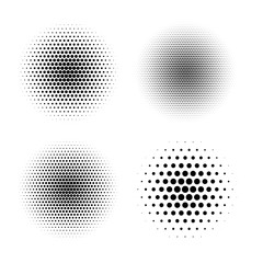 Poster - Halftone radial set isolated on white background