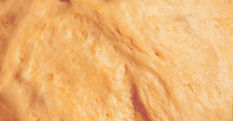 Close up raw dough texture backdrop. Free space for design.