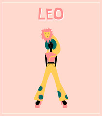 Wall Mural - Illustration with Virgo - astrological zodiac sign. Abstract print with The Maiden.