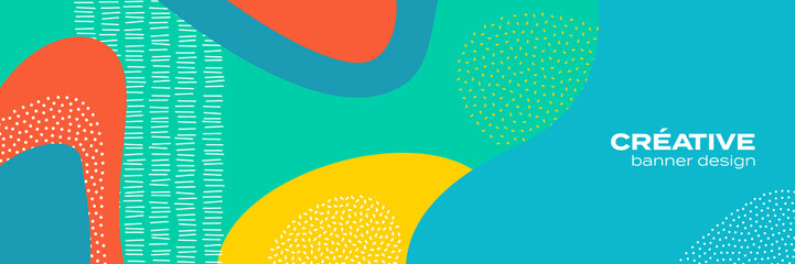 Poster - Abstract fun color pattern background, cartoon doodle geometric trendy shape texture. Vector liquid fluid colors pattern for brochure cover template background design