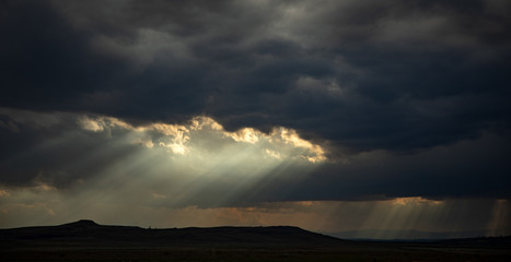 cloudy sky  and color sunset