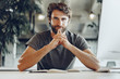 © fotofabrika - Pensive business man sitting at his working table in an office