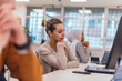 © qunica.com - Portrait of a tired businesswoman  having a business meeting in the office.