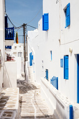 Naklejka na meble Traditional street of Mykonos island in Greece