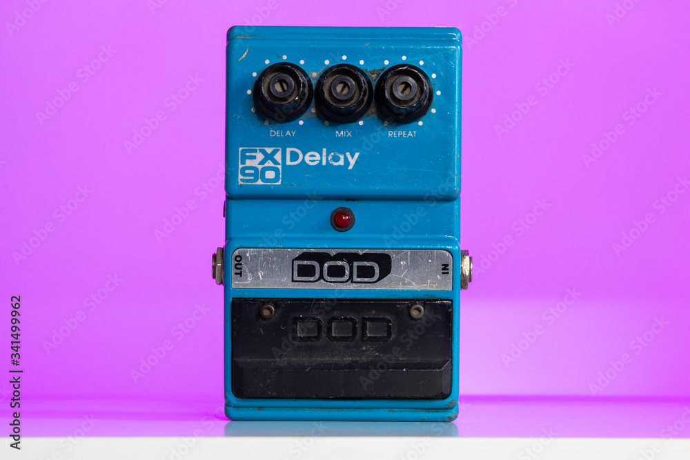 DOD FX90 delay pedal, a vintage analog guitar effect pedal stomp