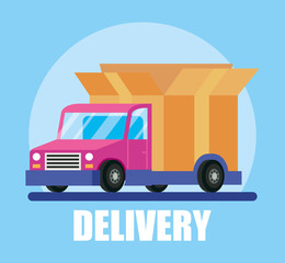 Sticker - truck delivery service with lettering