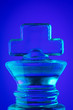 Leinwandbild Motiv Close up of a glass king chess piece