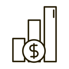 Sticker - statistics money coin business financial investing line style icon