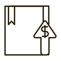 Sticker - cardboard box up arrow business financial investing line style icon