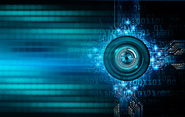 blue eye cyber circuit future technology concept background