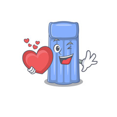 Poster - A sweet water mattress cartoon character style with a heart