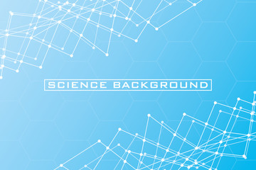 Wall Mural - blue science background with lines structures