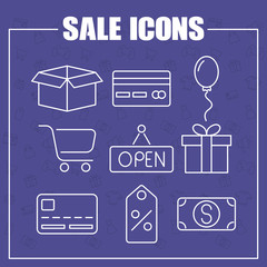 Canvas Print - bundle of commercial sales set icons